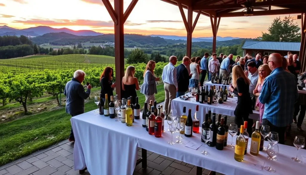 Image of a wine tasting at Winery of Ellicottville