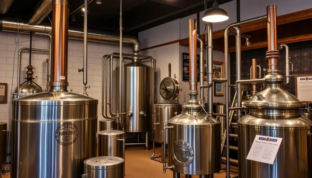 Image of brewing equipment on display at the Brewery Museum