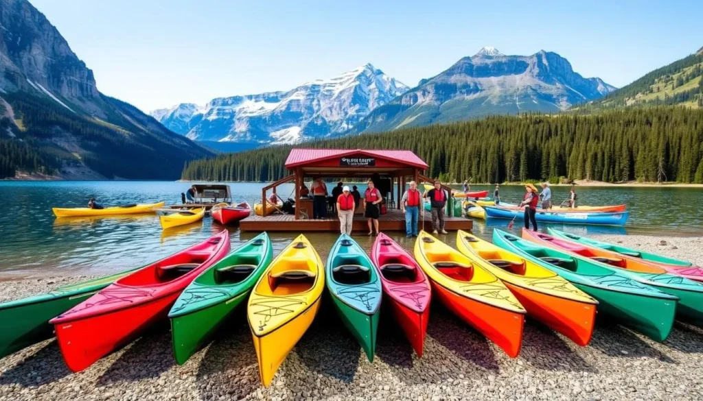 Image of canoe rental service at Maligne Lake