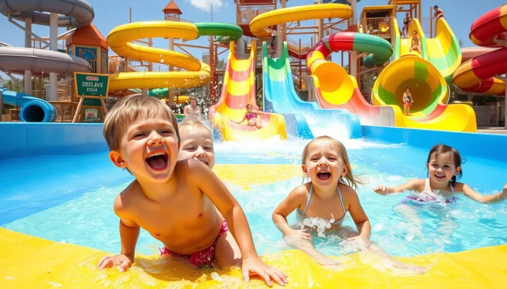 Image of children enjoying water slides at Aquapark Stare Splavy