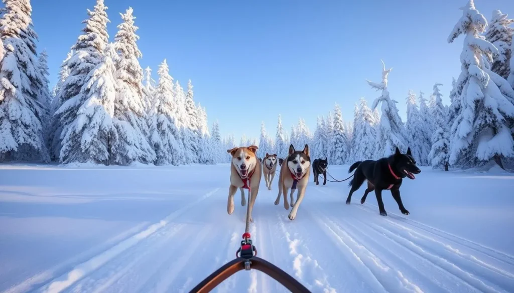 Image of dog sledding in Västerbotten