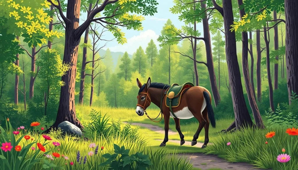 Image of donkey trekking through Södermanland's forests