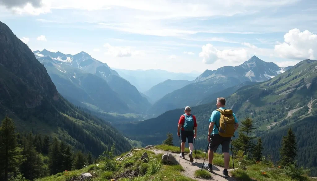 Image of hikers in the White Carpathian Mountains