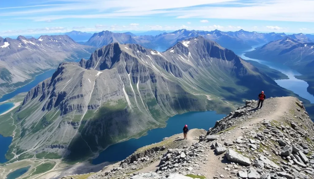 Image of hikers on Besseggen Ridge, Jotunheimen National Park