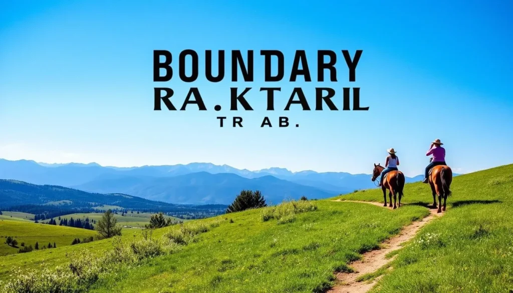Image of horseback riders on a trail at Boundary Ranch