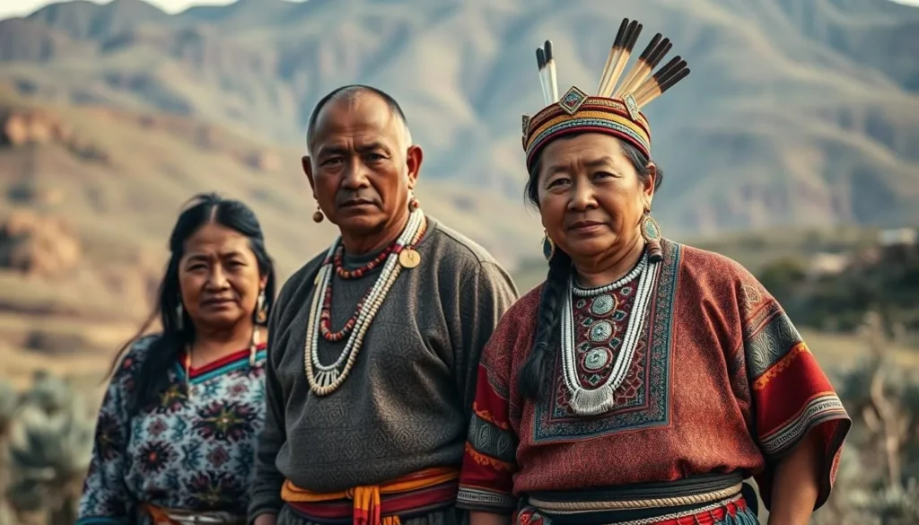 Image of indigenous people in traditional clothing