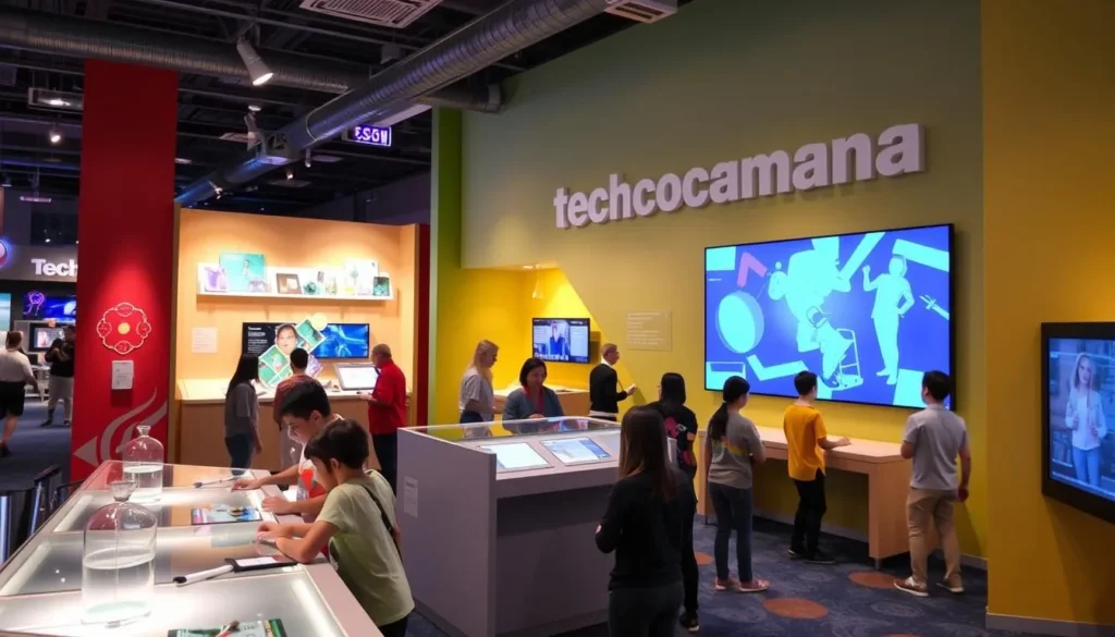 Image of interactive exhibits at the Techmania Science Center