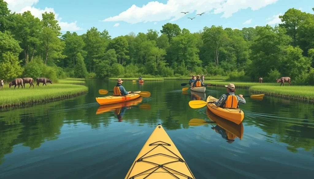 Image of kayakers exploring the Conesus Inlet Wildlife Management Area