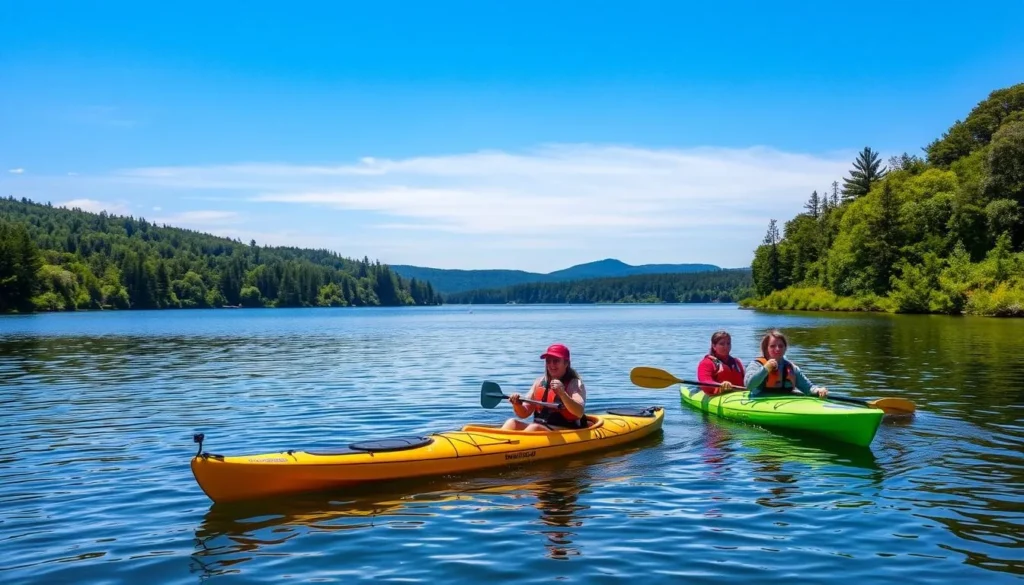Image of kayakers on Henderson Lake