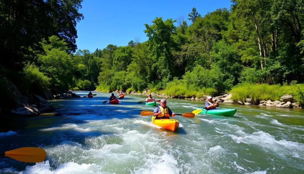 Image of kayakers on the Cartecay River