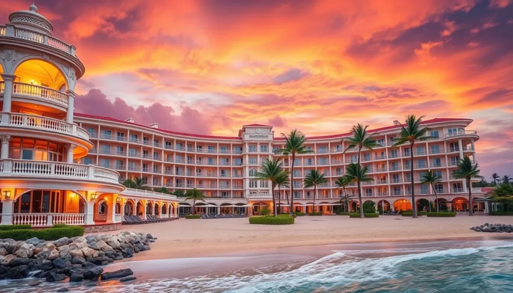 Image of luxurious beachfront hotel