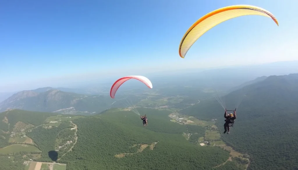 Image of paragliders at Telo or Imamzadeh Hashem