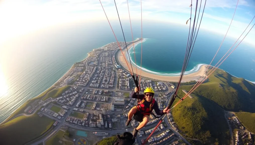 Image of paragliding over Balneario Camboriu city