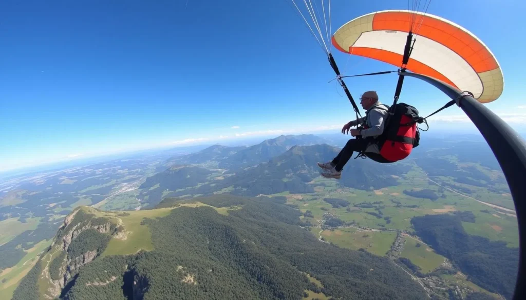 Image of paragliding over the Krkonose Mountains