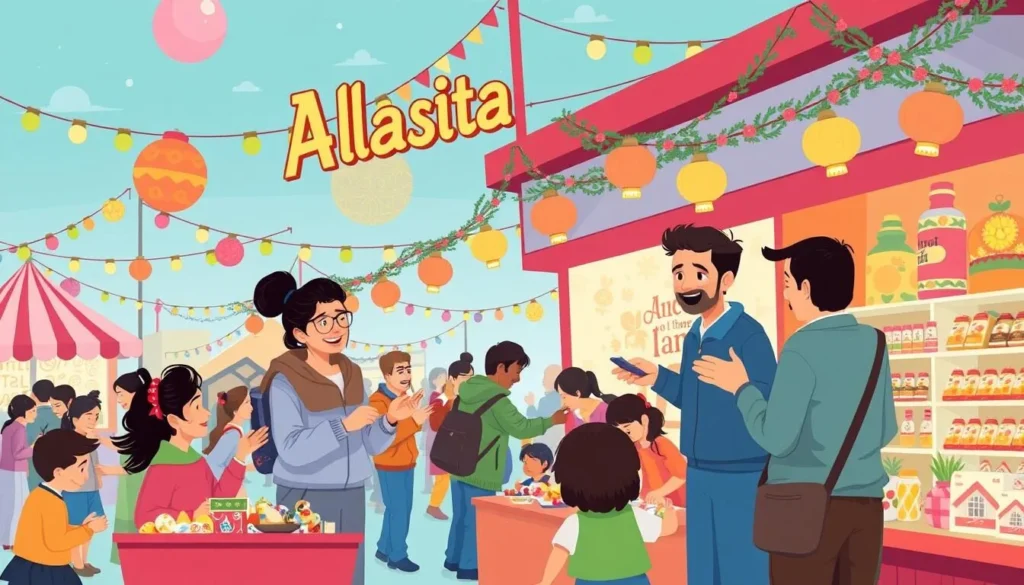 Image of people buying miniature items at the Alasitas Festival