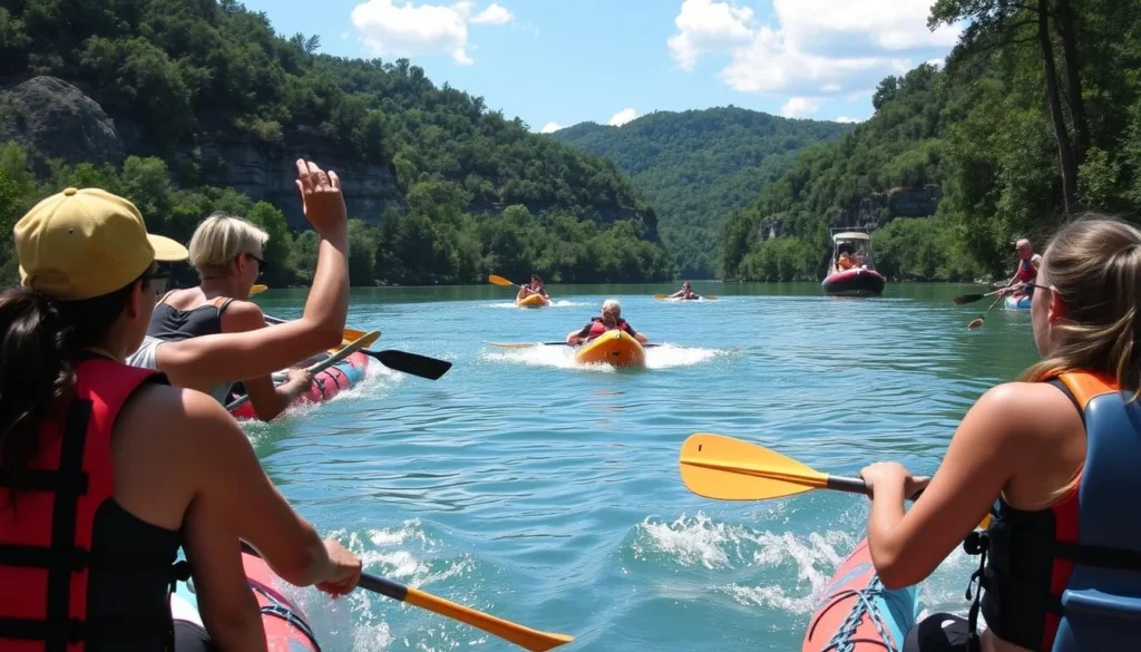 Image of people enjoying adventure activities at Lake Dardanelle