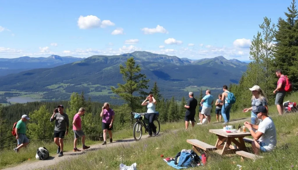 Image of people enjoying outdoor activities in Jämtland County during summer