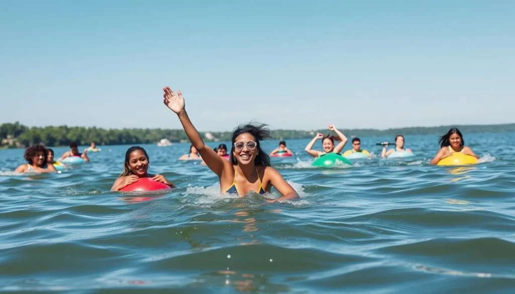 Image of people enjoying water activities on Lake Dardanelle