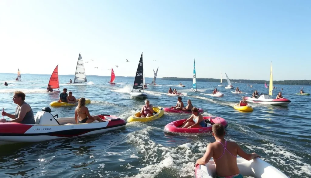 Image of people enjoying water sports on Oneida Lake