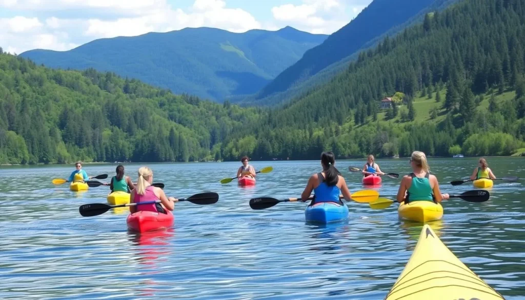 Image of people kayaking on Lake George