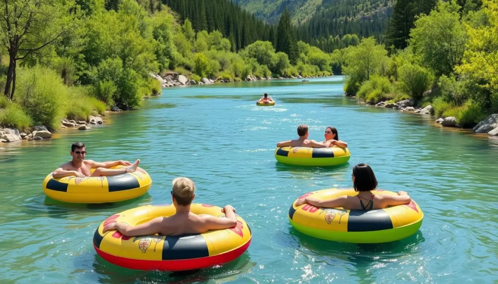 Image of people tubing down the Portneuf River in Lava Hot Springs