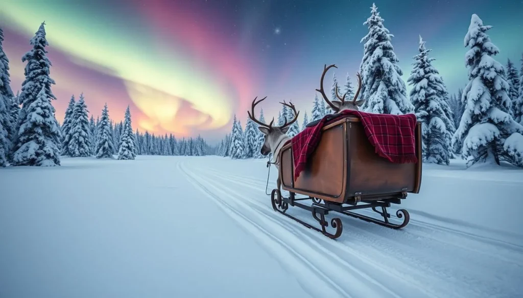 Image of reindeer sleigh ride in Lapland