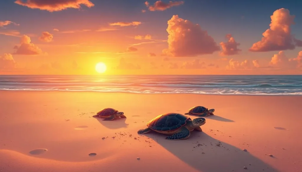 Image of sea turtles nesting on Kourou's beach