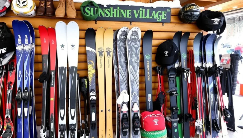 Image of ski rental equipment at Sunshine Village