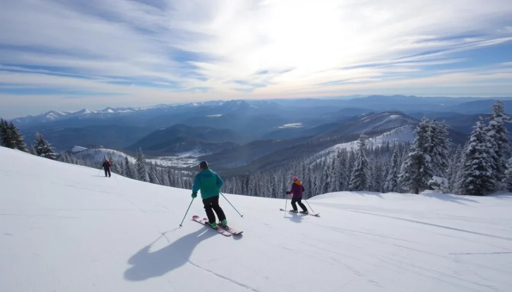 Image of skiers enjoying the slopes at Echo Mountain