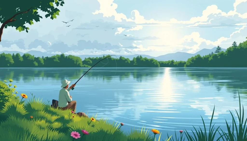 Image of someone fishing at Lake Annette