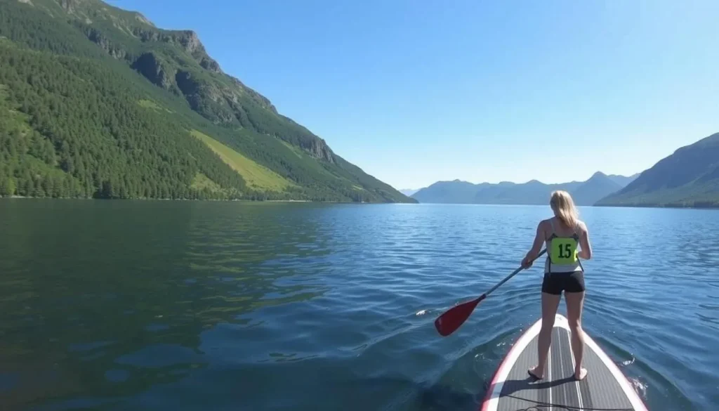 Image of stand-up paddleboarding on Two Jack Lake