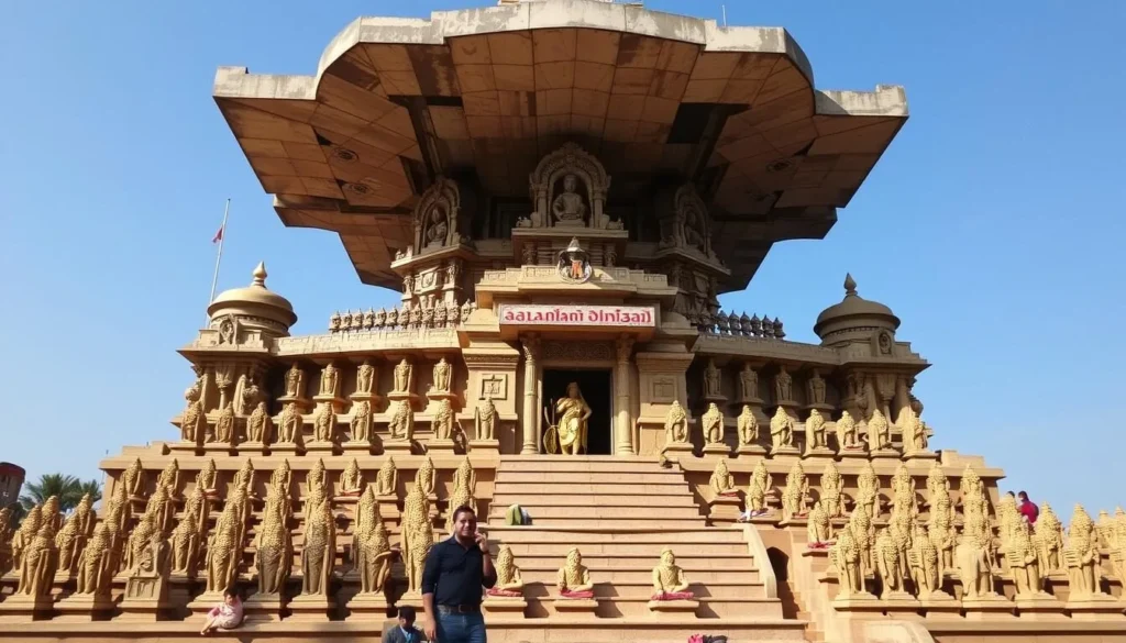 Image of the 1008 Lingam Temple with its distinctive arrangement of Shiva Lingams