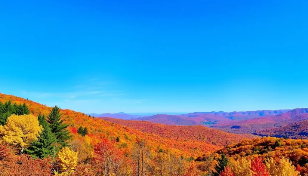 Image of the Canadian Appalachians during peak fall foliage