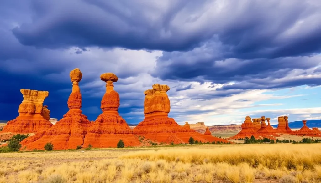 Image of the Canadian Badlands landscape with unique hoodoo formations