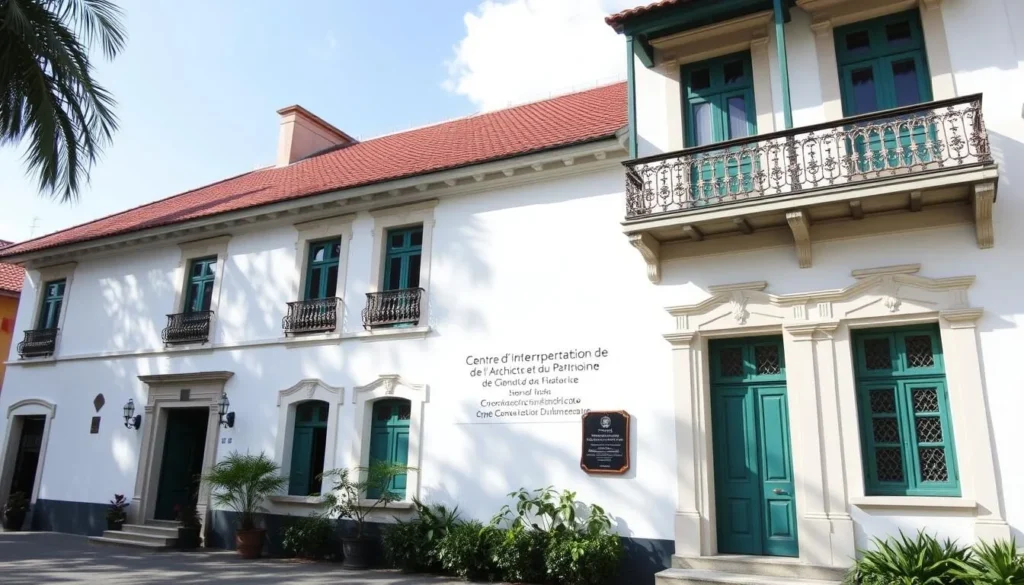 Image of the Centre d'Interprétation de l'Architecture et du Patrimoine's beautifully restored colonial building.