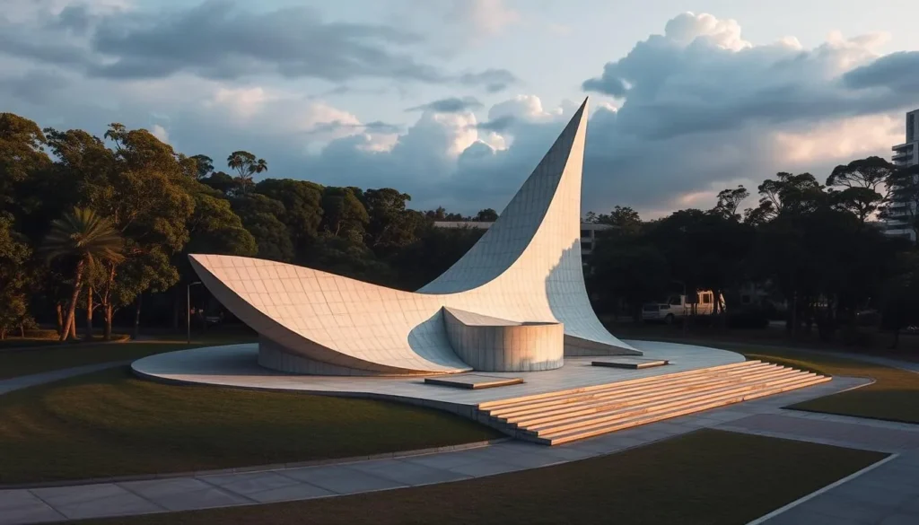 Image of the Darcy Ribeiro Memorial in Brasília, showcasing its architectural design and surroundings.