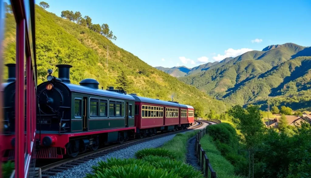 Image of the Historic Maria Fumaça Train traveling through Campos do Jordao Image of the Historic Maria Fumaça Train traveling through Campos do Jordao