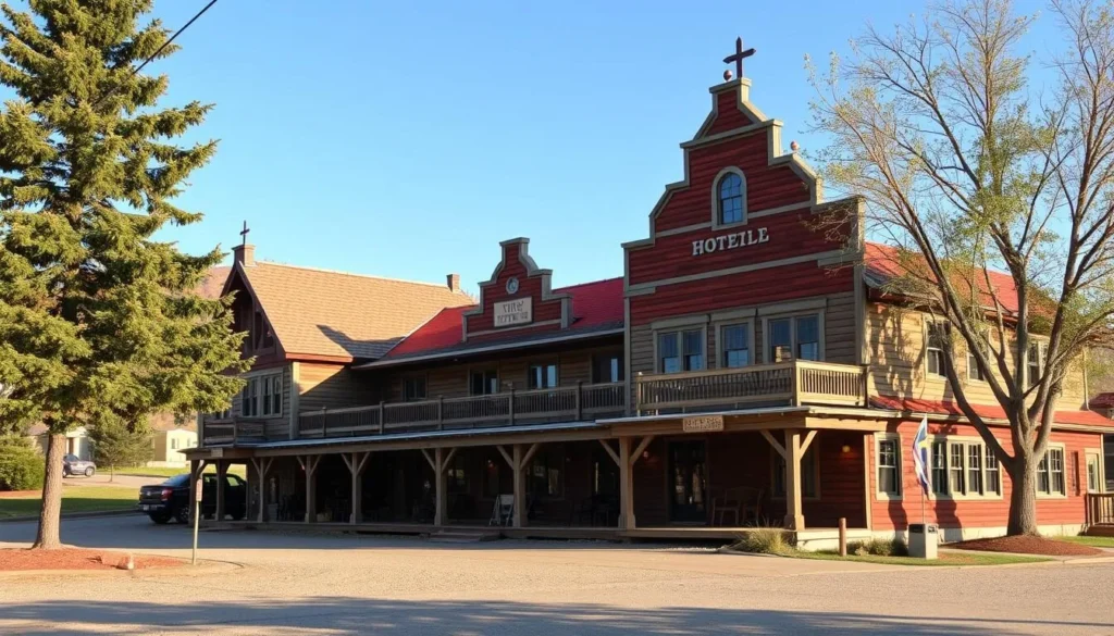 Image of the Historic Twin Cities Hotel in Longview, Alberta, showcasing its wild-west architecture.