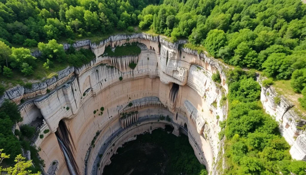 Image of the Moravian Karst's largest cave, Macocha Abyss