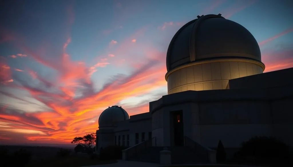Image of the National Astronomical Observatory at sunset