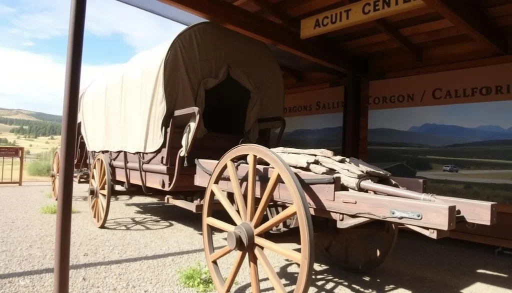 Image of the National Oregon/California Trail Center's simulated wagon train