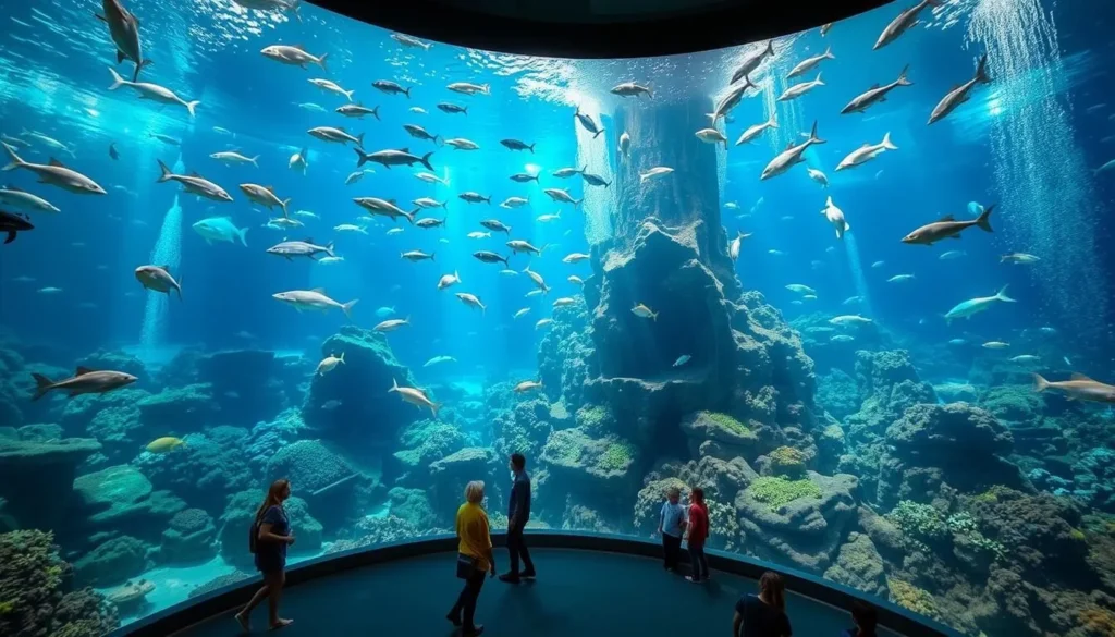 Image of the North Carolina Aquarium at Fort Fisher's main exhibit