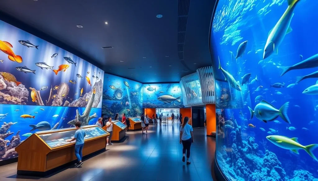 Image of the Oceanário de Aracaju, featuring its marine life exhibits and interactive displays.