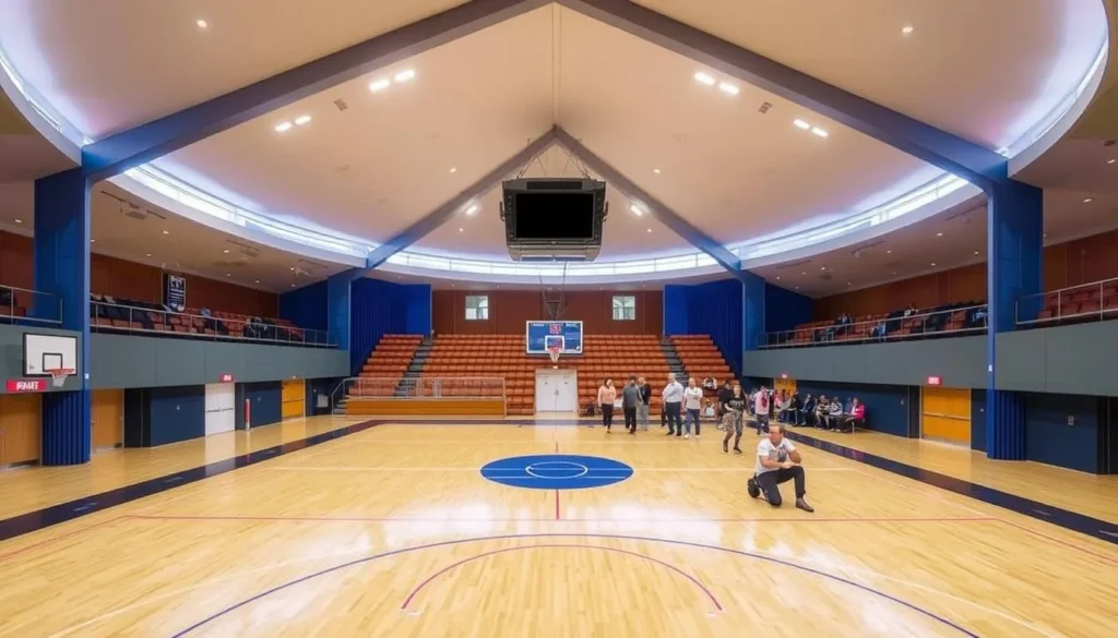 Image of the Pomeroy Sports Centre's interior or a notable event