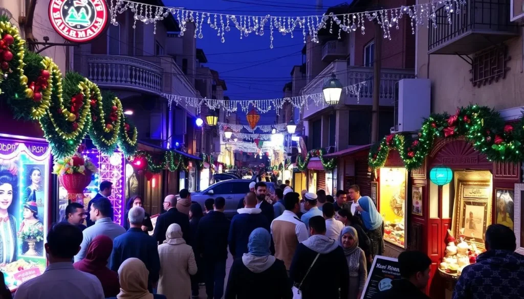 Image of the Wadi Nisnas neighborhood during the Holiday of Holidays festival