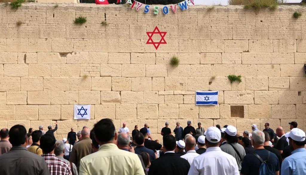 Image of the Western Wall during Passover