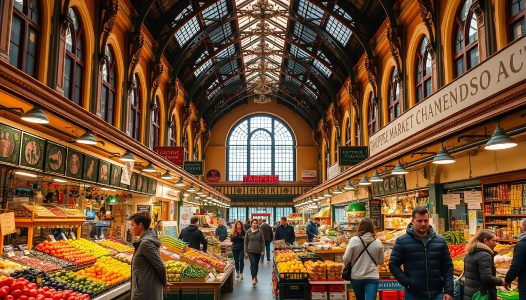 Image of the interior of Tampere Market Hall