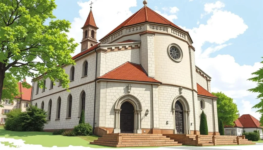 Image of the neo-Romanesque synagogue in Breclav