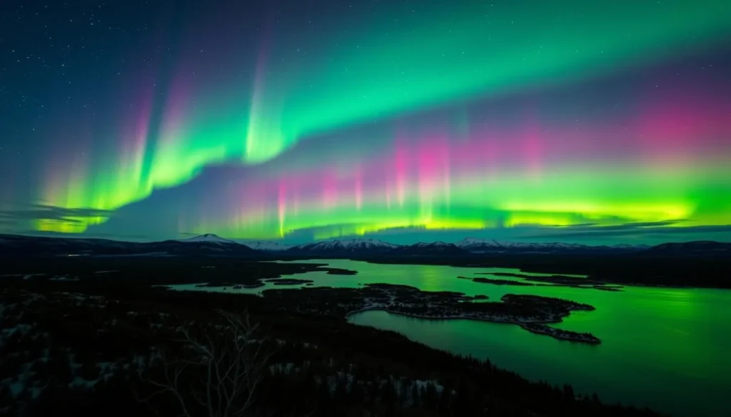 Image of the northern lights over Abisko National Park