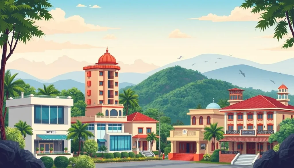 Image of various hotels in Bellary